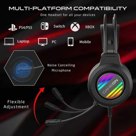 Gameon Got100 Ravenstrike Rgb Gaming Headset - Black